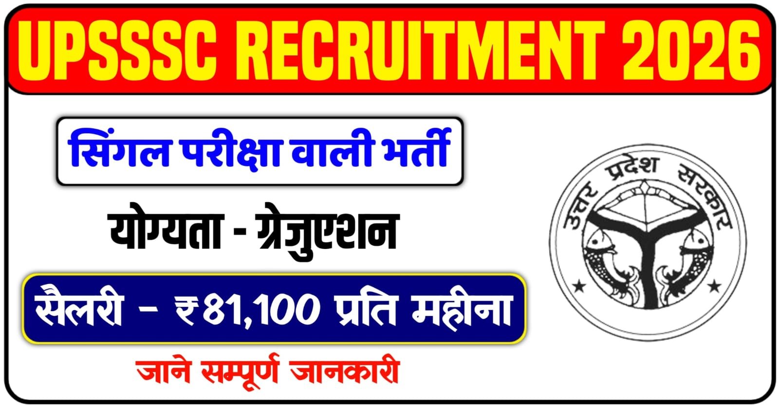 UPSSSC Recruitment 2026